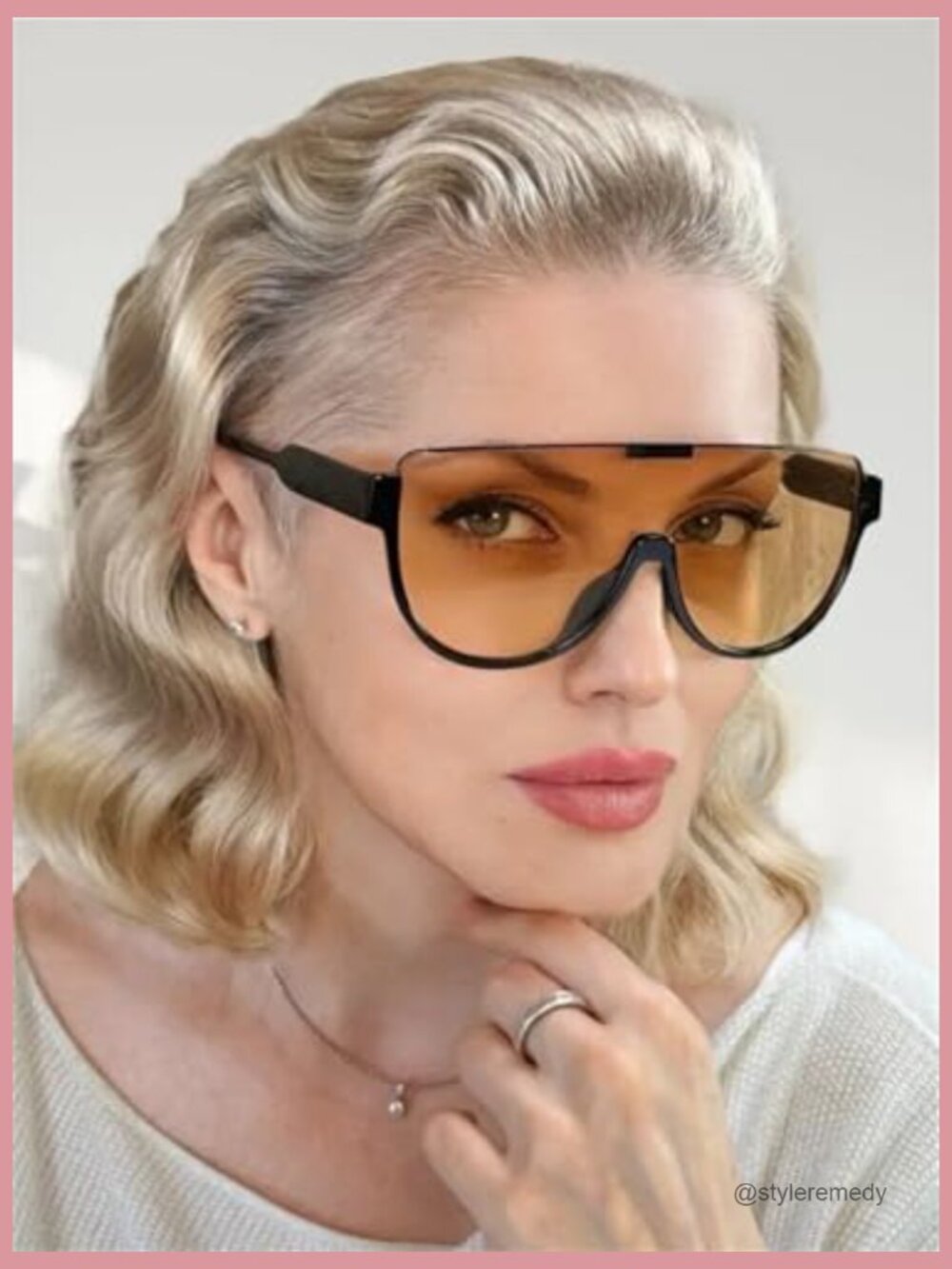 Oversized Aviator Sunglasses, Metal Frame, Polarized UV Protection - Picture 3 of 7